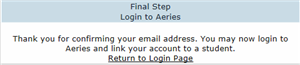 Final step to login to Aeries 